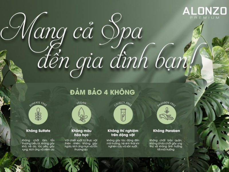 Bộ sản phẩm tự nhiên Alonzo Premium giúp mang cả Salon đến gia đình bạn