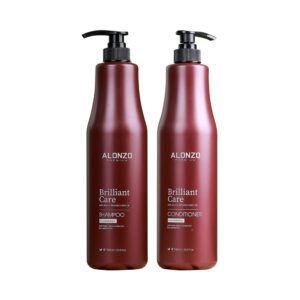 Cặp dầu gội xả Alonzo Brilliant Care 1000ml giữ màu cho tóc nhuộm